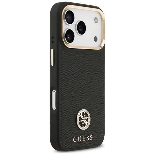 Etui Guess Grained Strass Logo MagSafe   do iPhone 17 Pro czarny