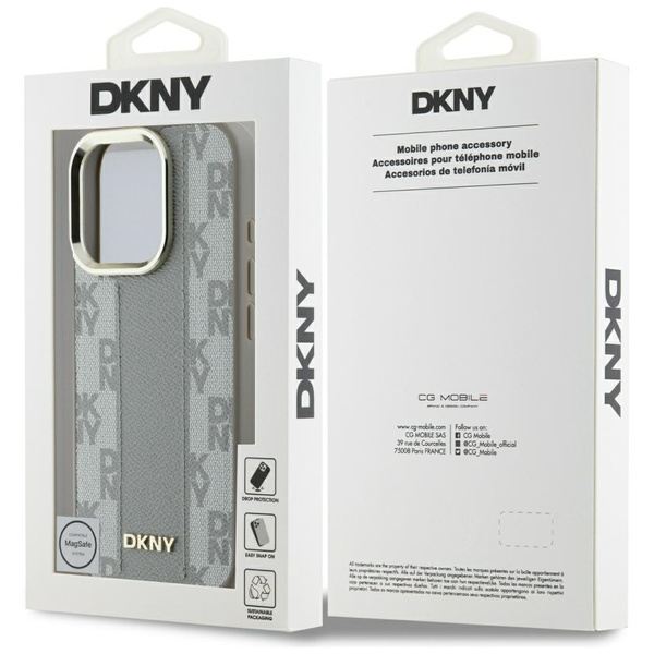Etui DKNY Checkered Pattern Magsafe do   iPhone 16 Pro Max beżowy