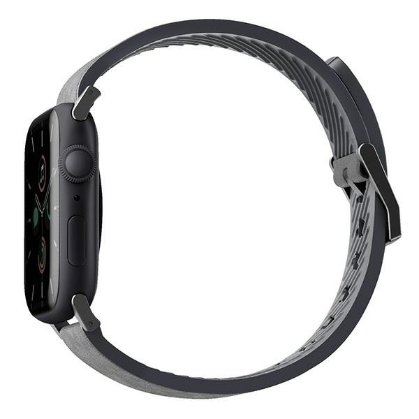 Pasek UNIQ Straden Leather Hybrid Strap na Apple Watch 1/2/3/4/5/6/7/8/SE/SE2/Ultra 42/44/45/49mm - szary