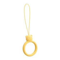 SILICONE PHONE LANYARD RING BEAR YELLOW