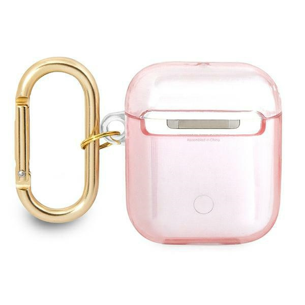 Guess  GUA2HHTSP AirPods 1/2 coverróżowy/pink Strap Collection
