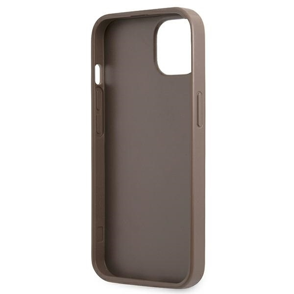 Guess GUHCP13SP4TPW iPhone 13 mini 5,4" brązowy/brown hardcase 4G Triangle Logo Cardslot