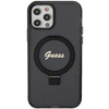 Guess GUHMP12MHRSGSK iPhone 12/12 Pro 6.1" czarny/black hardcase Ring Stand Script Glitter MagSafe