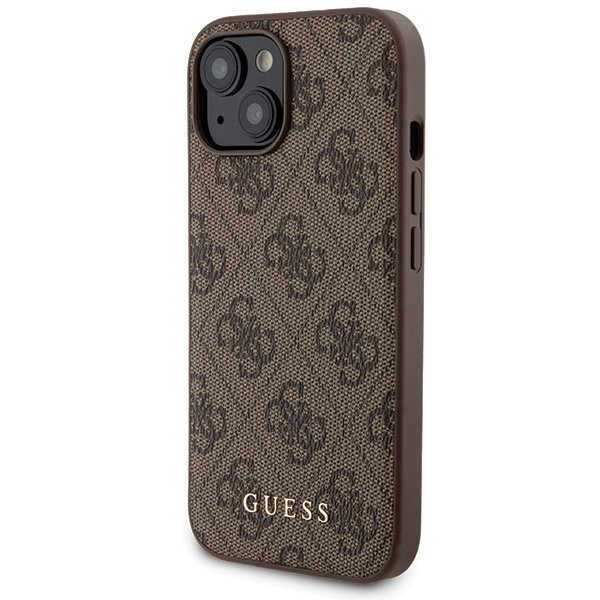 Zestaw Guess GUBPM5P15S4GEMGW iPhone15 6.1" hardcase + Powerbank 5000mAh MagSafe brązowy/brown 4G Metal Logo