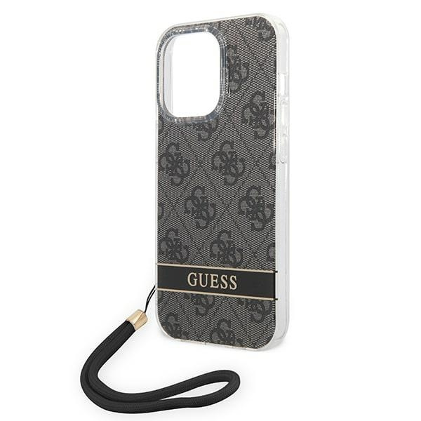 Guess GUOHCP14XH4STK iPhone 14 Pro Max 6,7" czarny/black hardcase 4G Print Strap