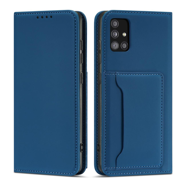 MAGNET CARD CASE CASE FOR XIAOMI REDMI NOTE 11 POUCH CARD WALLET CARD HOLDER BLUE