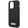 Guess GUHMP14LSBPLK iPhone 14 Pro6,1" czarny/black hard case Silicone Logo Plate MagSafe