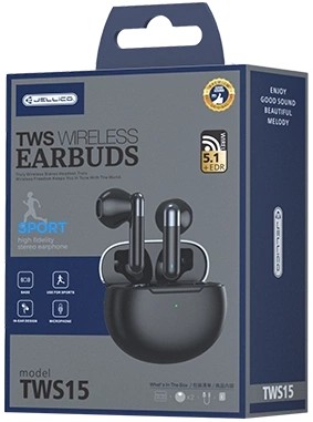 JELLICO wireless earphones TWS15 Black
