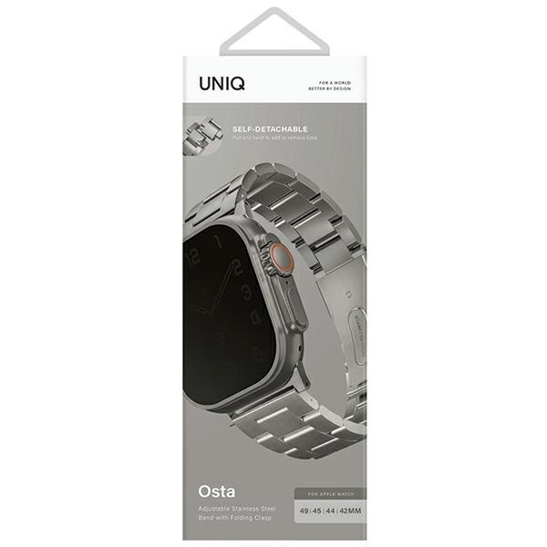 Pasek Uniq Osta Stainless Steel na Apple Watch 1/2/3/4/5/6/7/8/SE/SE2/Ultra 42/44/45/49mm - srebrny