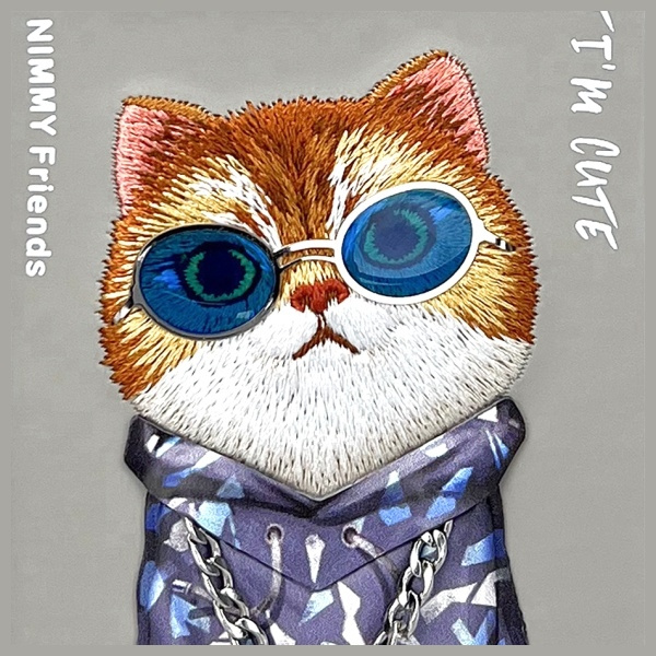 Nimmy etui iPhone 15 Pro 6.1" szary/gray  Glasses Cool Cat
