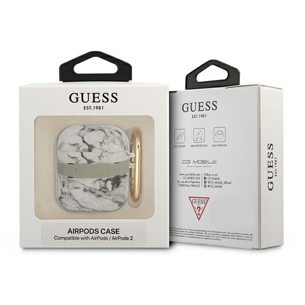 GUESS GUA2HCHMAG AIRPODS 1/2 COVER SZARY/GREY MARBLE STRAP COLLECTION