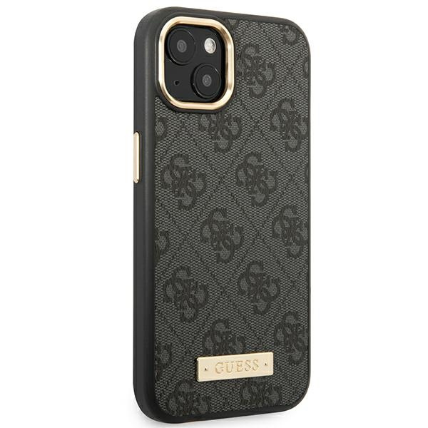 Guess GUHMP14MU4GPRK iPhone 14 Plus / 15 Plus 6.7" czarny/black hard case 4G Logo Plate MagSafe