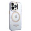 Guess GUHMP14XHTCMU iPhone 14 Pro Max 6,7" purpurowy/purple hard case Gold Outline Translucent MagSafe