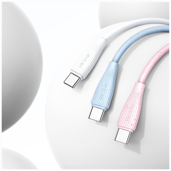 Kabel USAMS Green Series SJ714 18W 3A    USB-A do USB-C 1m różowy