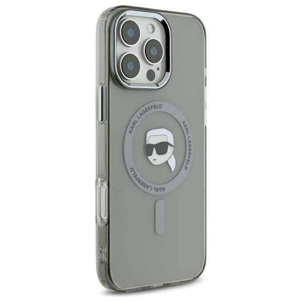 Karl Lagerfeld KLHMP16LHLSKIK iPhone 16 Pro 6.3" czarny/black hardcase IML Metal Karl Head MagSafe