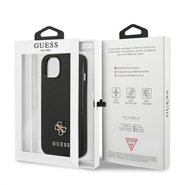 Guess GUHCP13SPS4MK iPhone 13 mini 5,4"czarny/black hardcase Saffiano 4G Small Metal Logo