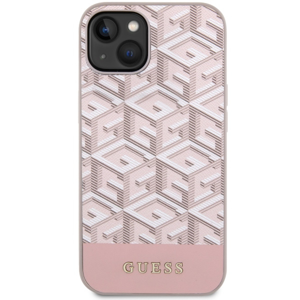 Guess GUHMP14SHGCFSEP iPhone 14 / 15 / 13 6.1" różowy/pink hard case GCube Stripes MagSafe