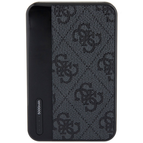 Guess Powerbank 15W GUPB5LP4GEGK5000mAh czarny/black 4G Leather Metal Logo
