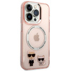 Karl Lagerfeld KLHMP14LHKCP iPhone 14 Pro 6.1" hardcase pink/pink Karl &amp; Choupette Aluminum Magsafe