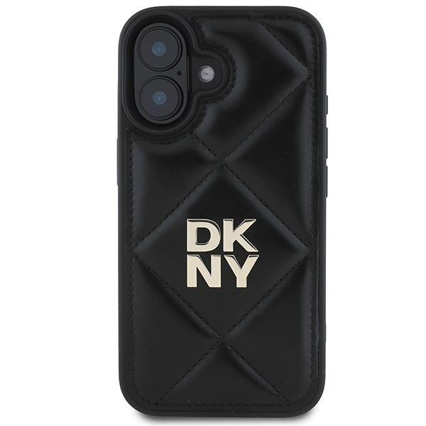 DKNY DKHCP16SPQDSLK iPhone 16 6.1"czarny/black Quilted Stack Logo