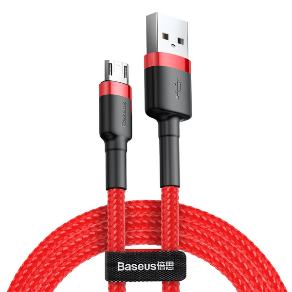 Kabel Baseus Cafule Cable CAMKLF-B09 USB-A / micro USB 2.4A 1 m - czerwony
