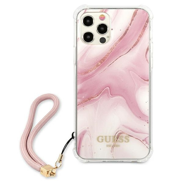 Guess GUHCP12MKSMAPI iPhone 12/12 Pro6,1" różowy/pink hardcase Marble Collection