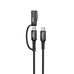 Kabel 2w1 USB C do USB C / Mag3 Hoco 240W 1,8 m U142 czarny