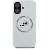 Etui Karl Lagerfeld Silicone Double       Heads And Circle MagSafe do iPhone 16 beżowy