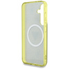 Etui Guess 4G Glitter Triangle Buttons   MagSafe do Samsung Galaxy S25 brązowy