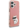 Etui Karl Lagerfeld IML Aquarelle        Choupette & Logo do iPhone 16 różowy