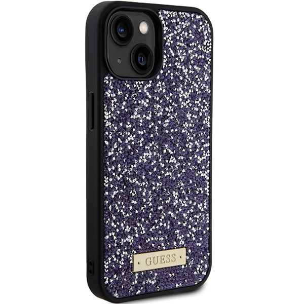 Guess GUHCP15SPFGSBSP iPhone 15 / 14 / 13 6.1" fioletowy/purple hardcase Rhinestone Metal Logo