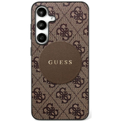 Etui Guess 4G Round Patch Classic Logo   MagSafe do Samsung Galaxy S25+ brązowy