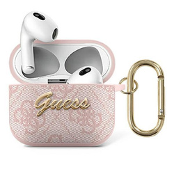 GUESS GUA34GSMP AIRPODS 3 COVER PINK/PINK 4G SCRIPT METAL COLLECTION