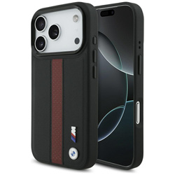 Etui BMW M Perforated Stripe Logo        MagSafe do iPhone 17 Pro czerwony