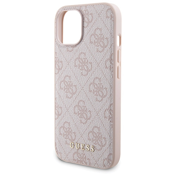 Zestaw Guess GUBPM5P15S4GEMGP iPhone15 6.1" hardcase + Powerbank 5000mAh MagSafe różowy/pink 4G Metal Logo