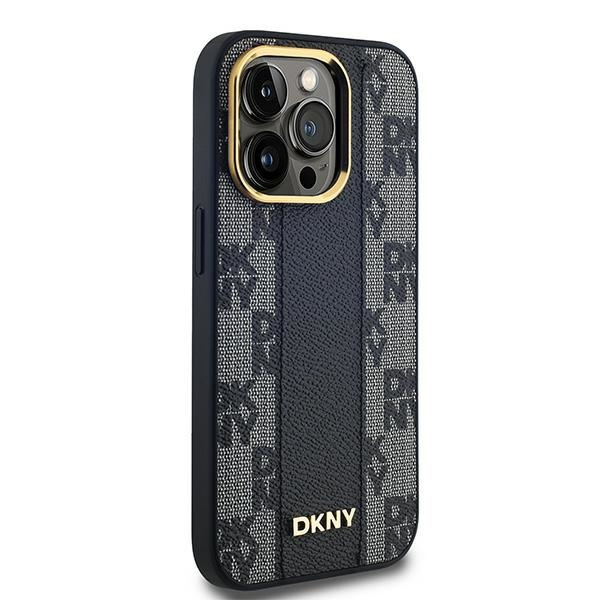 DKNY DKHMP14LPCPVSLK iPhone 14 Pro6.1" czarny/black hardcase Leather Checkered Mono Pattern MagSafe