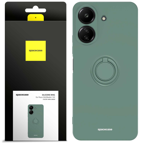 Spacecase Etui Silicone Ring Redmi 13C 4G / Poco C65 dark gree