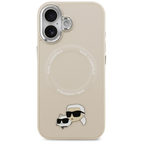 Etui Karl Lagerfeld Karl & Choupette     Pins MagSafe do iPhone 17 beżowy