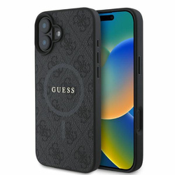 Guess GUHMP16SG4GFRK iPhone 16 6.1" czarny/black hardcase 4G Ring Classic Logo MagSafe