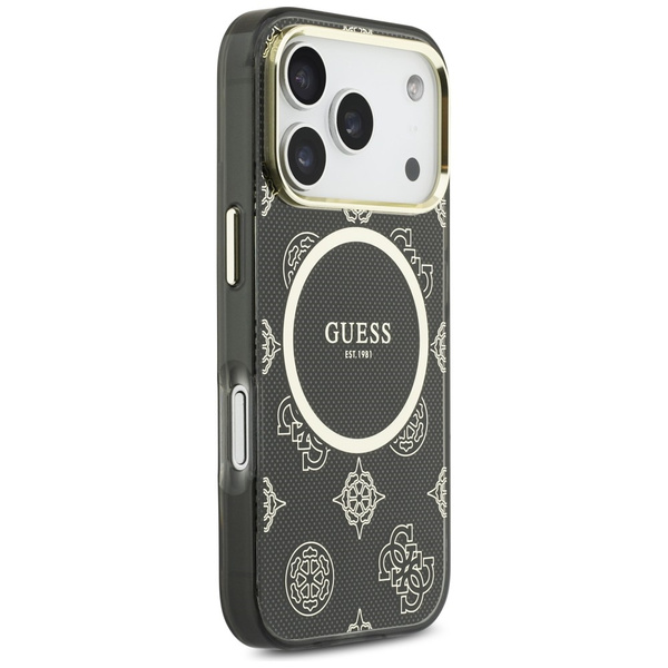 Etui Guess IML Peony Dot MagSafe do      iPhone 17 Pro czarny