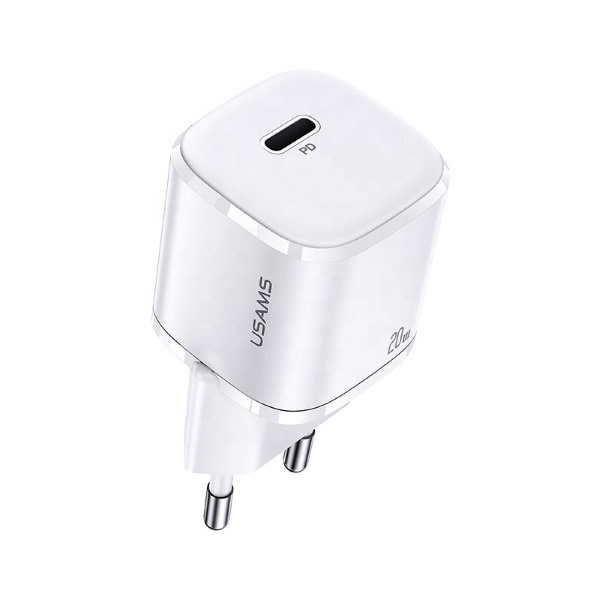 USAMS Ład. siec. 1xUSB-C T36 mini 20W(only head) PD3.0 Fast Charging biały/white CC124TC02 (US-CC124)