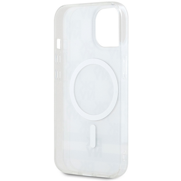 DKNY DKHMP14SHCPTSE iPhone 14 / 15 / 136.1" beżowy/beige hardcase IML Checkered Mono Pattern & Printed Stripes MagSafe