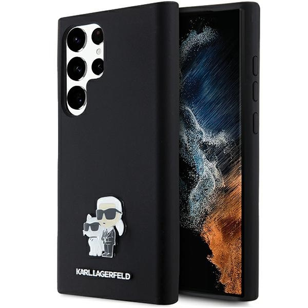 KARL LAGERFELD KLHCS24LSMHKCNPK S24 ULTRA S928 HARDCASE CZARNY/BLACK SILICONE KARL&CHOUPETTE METAL PIN