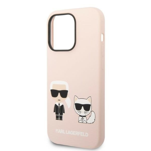 Karl Lagerfeld KLHMP14LSSKCI iPhone 14 Pro 6.1 "hardcase light pink / light pink Silicone Karl &amp; Choupette Magsafe