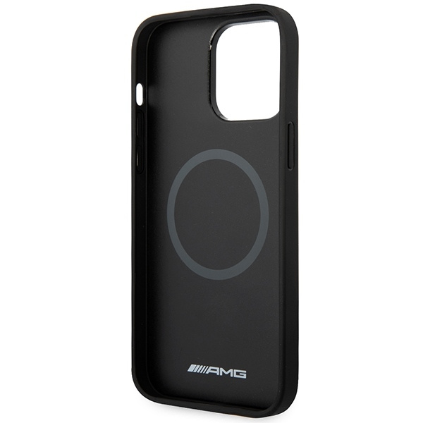 AMG AMHMP14XOSDBK iPhone 14 Pro Max 6.7" black/black hardcase Leather Curved Lines MagSafe