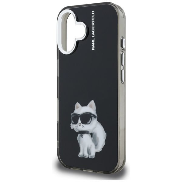 Etui Karl Lagerfeld IML Aquarelle        Choupette & Logo do iPhone 16 czarny