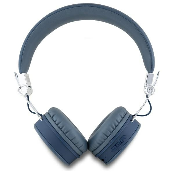 Guess słuchawki nauszne Bluetooth ENC    GUBH70PGTSPSB niebieski/blue Grained Classic Round Shape