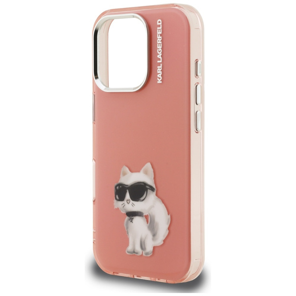 Etui Karl Lagerfeld IML Aquarelle        Choupette & Logo do iPhone 16 Pro różowy