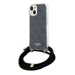 GUESS GUHCP15SHC4SEK IPHONE 15/14/13 6.1 "BLACK / BLACK HARDCASE CROSSBODY CORD 4G PRINT