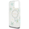 Etui Guess Resin Flowers Glitter MagSafe do iPhone 16 Pro Max turkusowy